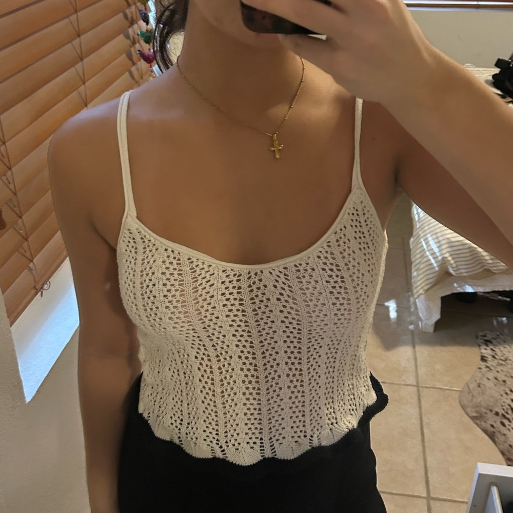 Zara White Crochet Camisole